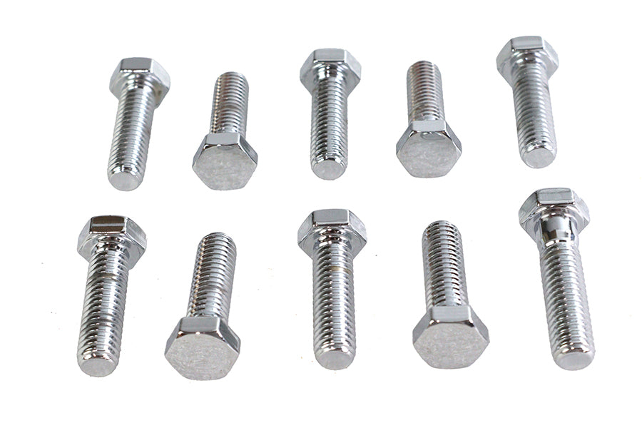 HARLEY Hex Cap Bolts Chrome 3/8 inch x 1-1/4 inch Fits 0-  All, Models
