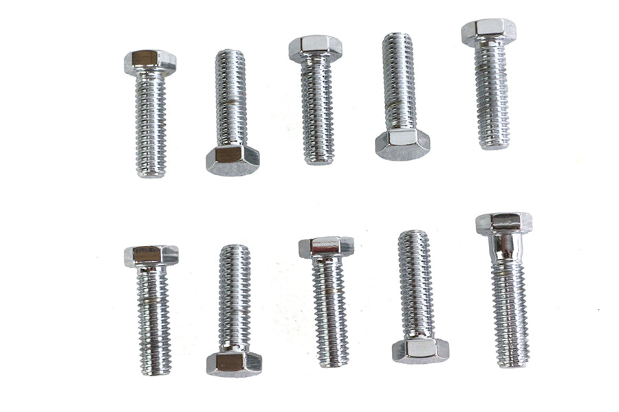 HARLEY Hex Cap Bolts Chrome 3/8 inch x 1-1/4 inch Fits 0-  All, Models