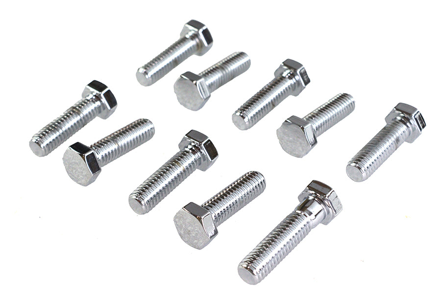 HARLEY Hex Cap Bolts Chrome 3/8 inch x 1-1/4 inch Fits 0-  All, Models