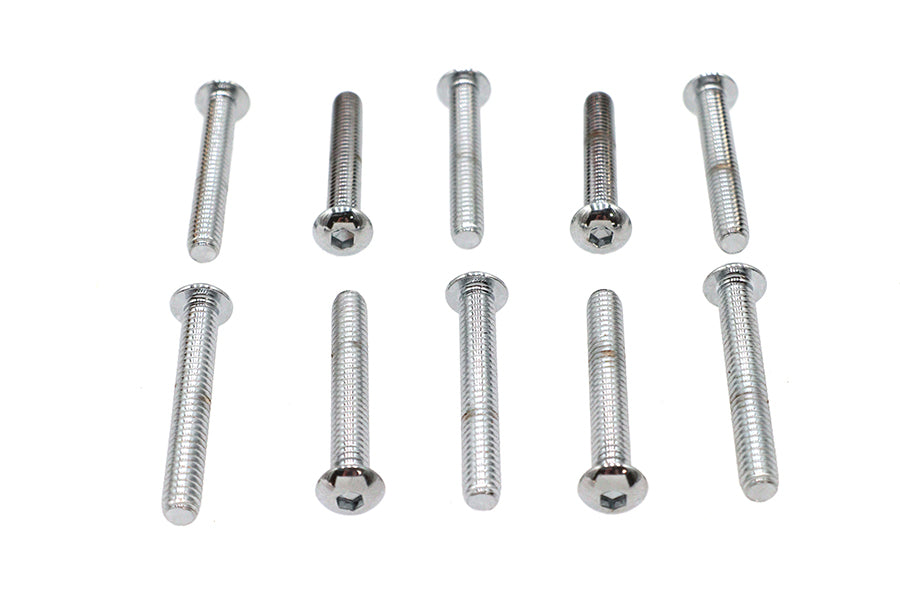 HARLEY Allen Button Head Screws Chrome 1/4 inch X 1-3/4 inch Fits 0-  All, Models