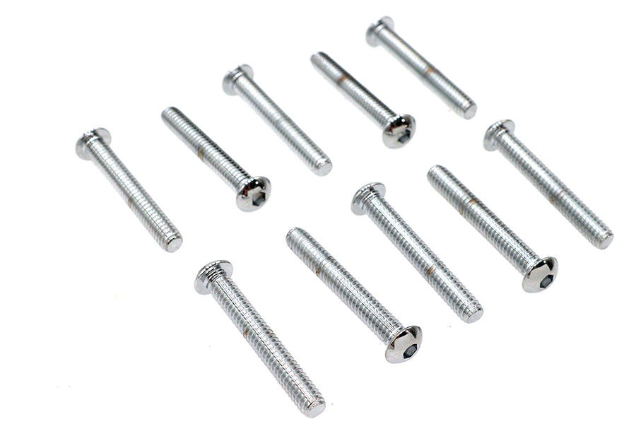 HARLEY Allen Button Head Screws Chrome 1/4 inch X 1-3/4 inch Fits 0-  All, Models