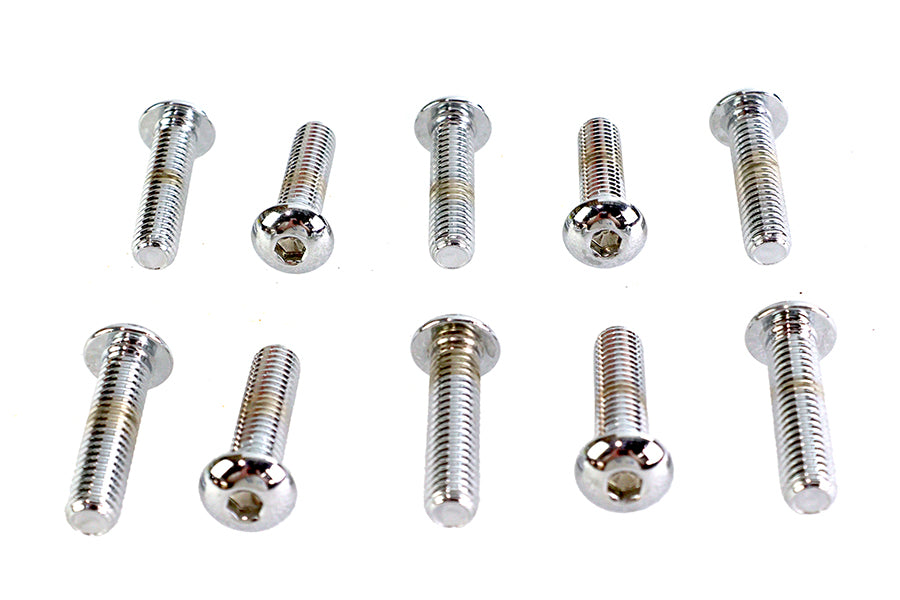 HARLEY Allen Button Head Screws Chrome 3/8 inch X 1-1/2 inch Fits 0-  All, Models