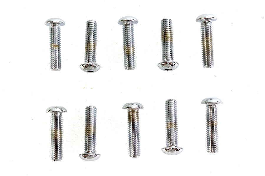 HARLEY Allen Button Head Screws Chrome 3/8 inch X 1-1/2 inch Fits 0-  All, Models