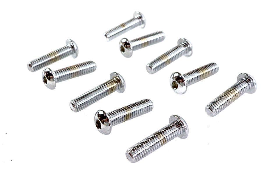HARLEY Allen Button Head Screws Chrome 3/8 inch X 1-1/2 inch Fits 0-  All, Models