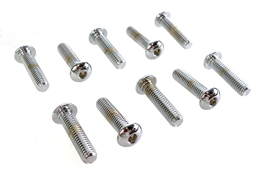 HARLEY Allen Button Head Screws Chrome 3/8 inch X 1-1/2 inch Fits 0-  All, Models