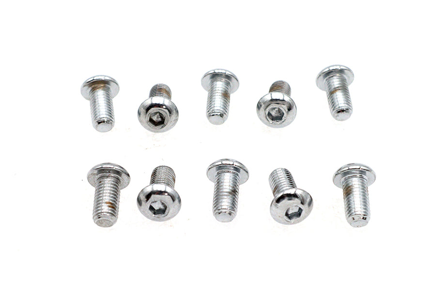 HARLEY Allen Button Head Screws Chrome 1/4 inch X 1/2 inch Fits 0-  All, Models