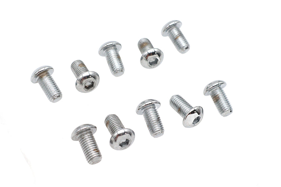 HARLEY Allen Button Head Screws Chrome 1/4 inch X 1/2 inch Fits 0-  All, Models