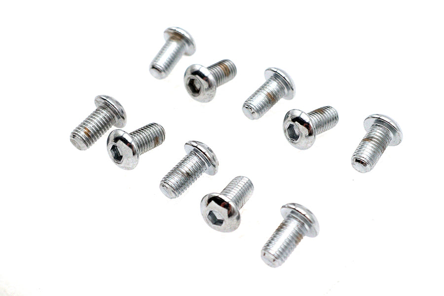 HARLEY Allen Button Head Screws Chrome 1/4 inch X 1/2 inch Fits 0-  All, Models