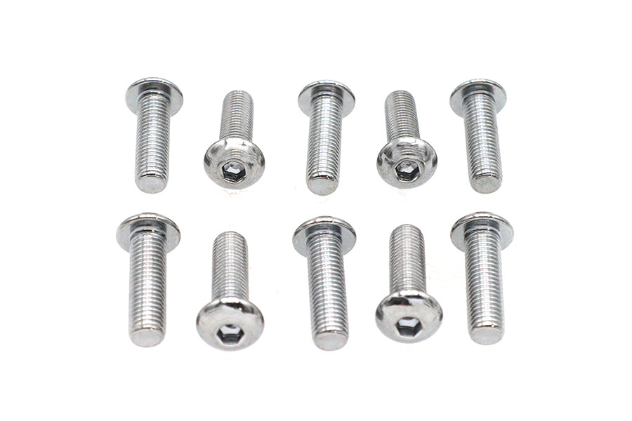 HARLEY Allen Button Head Screws Chrome 5/16 inch X 1 inch Fits 0-  All, Models