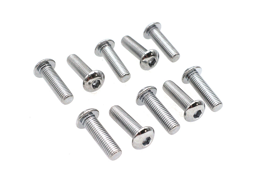 HARLEY Allen Button Head Screws Chrome 5/16 inch X 1 inch Fits 0-  All, Models