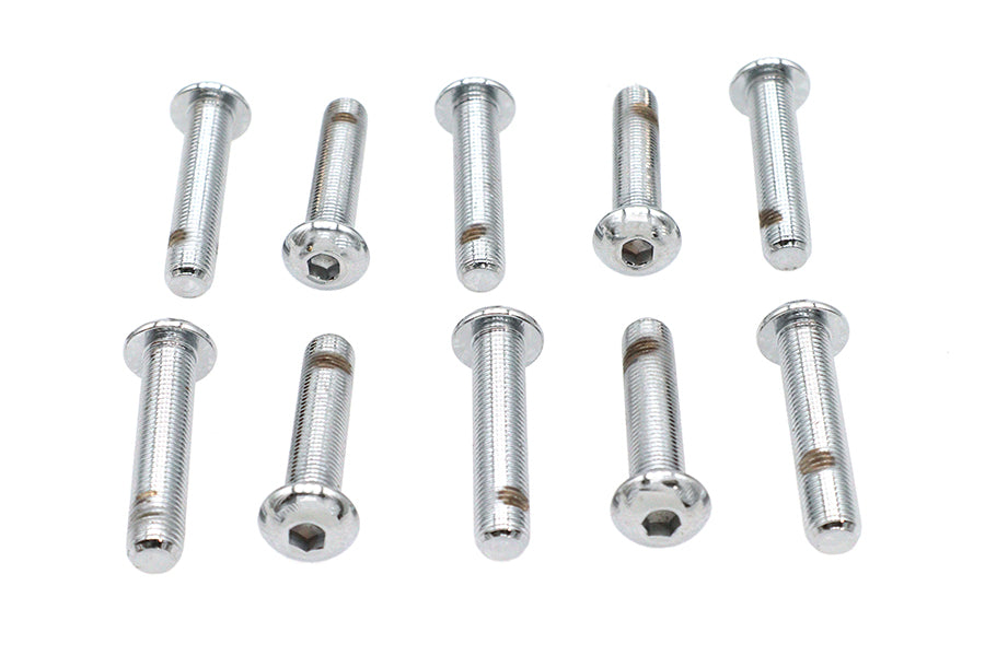 HARLEY Allen Button Head Screws Chrome 3/8 inch X 1-3/4 inch Fits 0-  All, Models