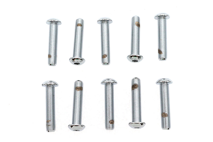 HARLEY Allen Button Head Screws Chrome 3/8 inch X 1-3/4 inch Fits 0-  All, Models
