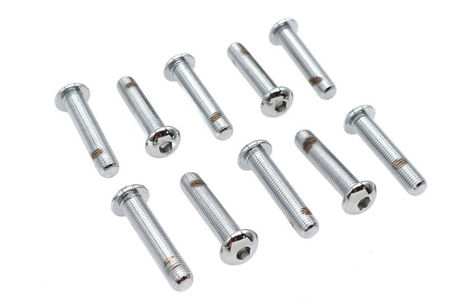 HARLEY Allen Button Head Screws Chrome 3/8 inch X 1-3/4 inch Fits 0-  All, Models