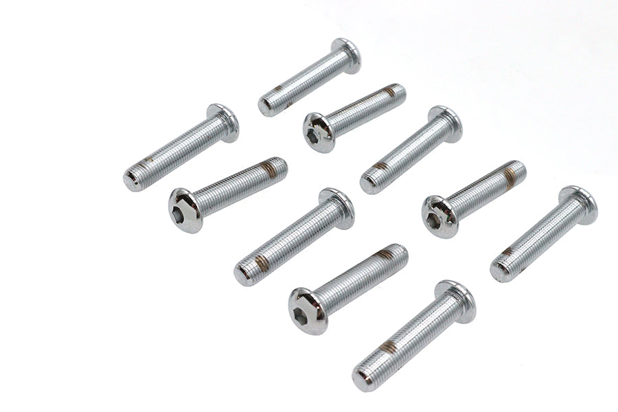 HARLEY Allen Button Head Screws Chrome 3/8 inch X 1-3/4 inch Fits 0-  All, Models