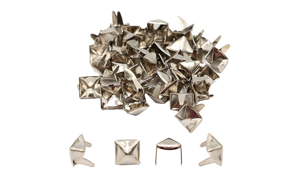 HARLEY 3/8 inch Pyramid Saddlebag Spots Bright Nickel Fits 0-  All, models