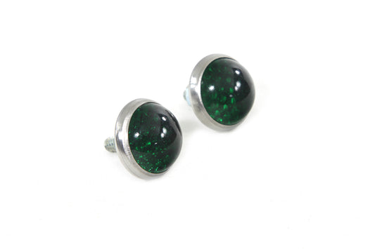 HARLEY License Plate Frame Reflectors Green Glass Fits 0-  Custom, application