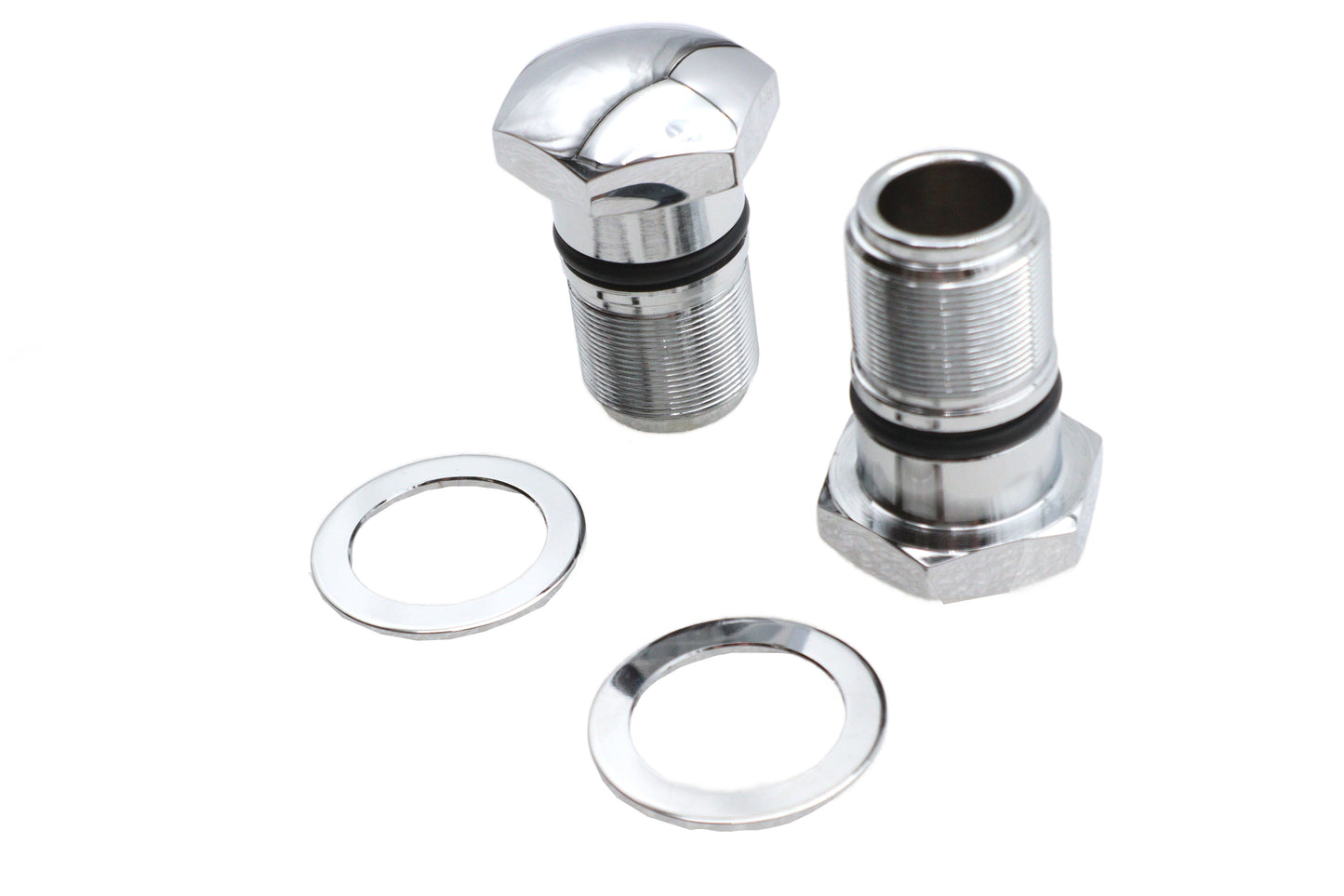 HARLEY 35mm Fork Tube Plug Set Chrome Fits 1973-1984 FX,   1973-1985 XL,   1982-1985 FXR,   1982-198