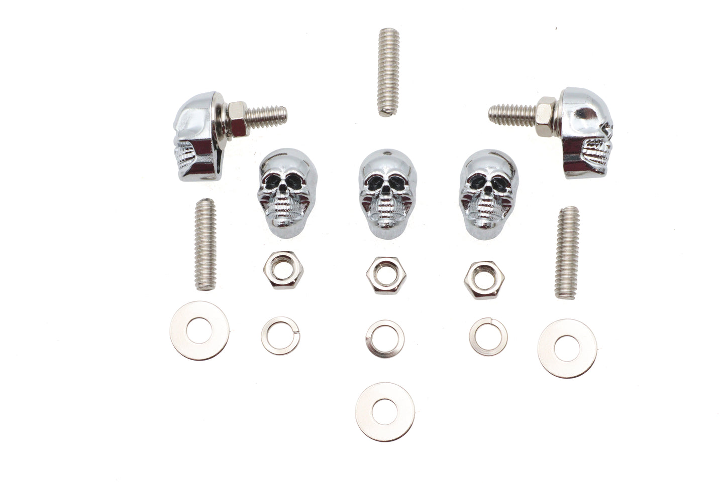 HARLEY Nummernschildrahmen Skull Krommet Set Chrom Passend für 0- Sonderanfertigung, Anwendung