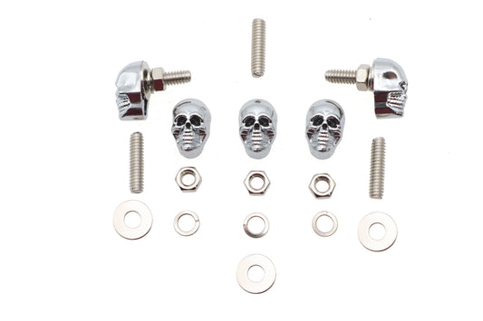 HARLEY License Plate Frame Skull Krommet Set Chrome Fits 0-  Custom, application
