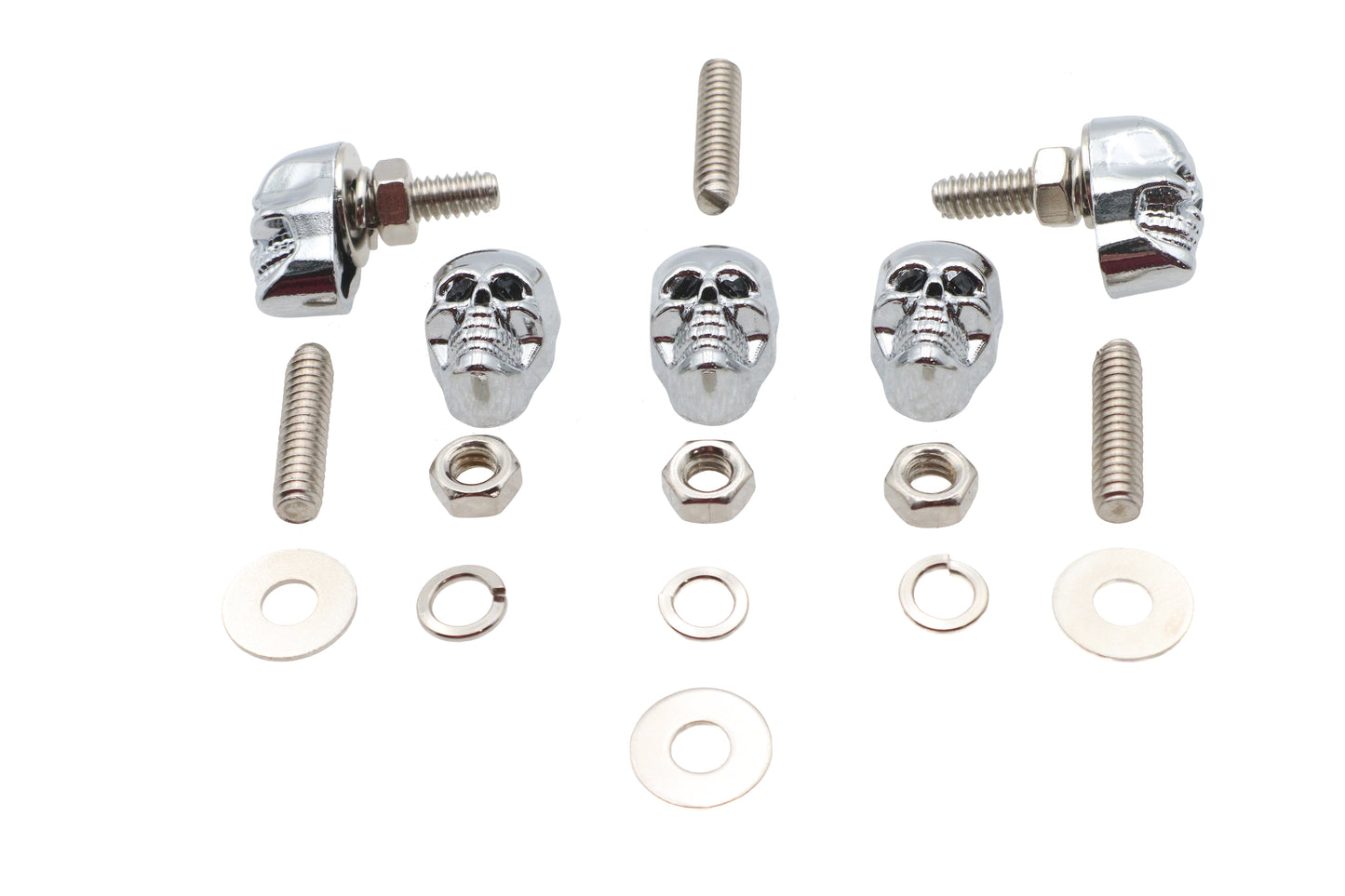 HARLEY Nummernschildrahmen Skull Krommet Set Chrom Passend für 0- Sonderanfertigung, Anwendung