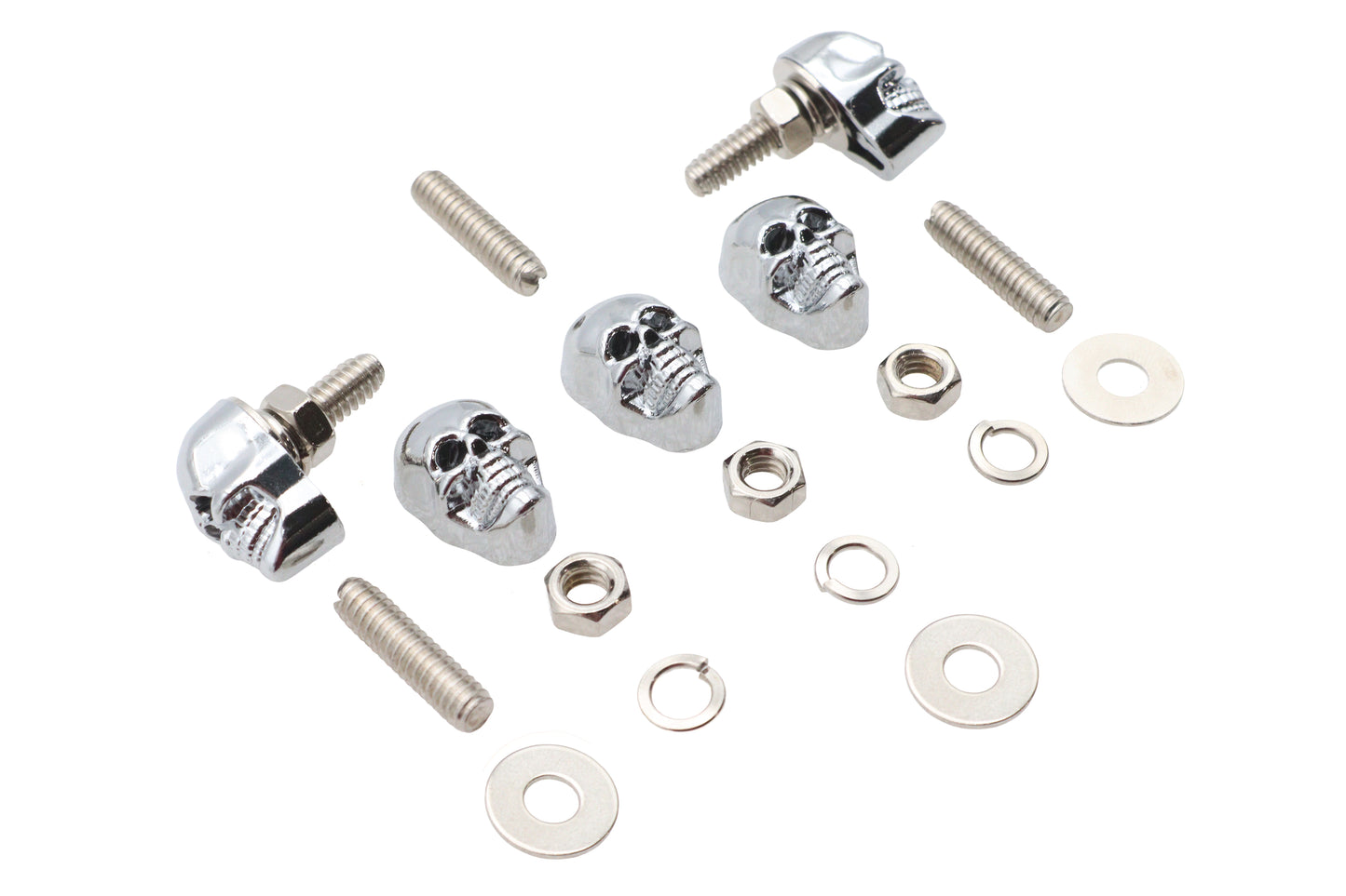 HARLEY Nummernschildrahmen Skull Krommet Set Chrom Passend für 0- Sonderanfertigung, Anwendung