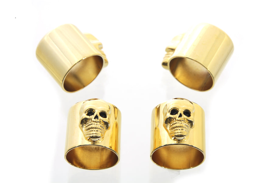 HARLEY Totenkopf Stößelstangen-Abdeckungsbecher-Set Gold Passend für 1936-1940 EL, 1941-UP FL, 1971-1984 FX, 1984-UP F