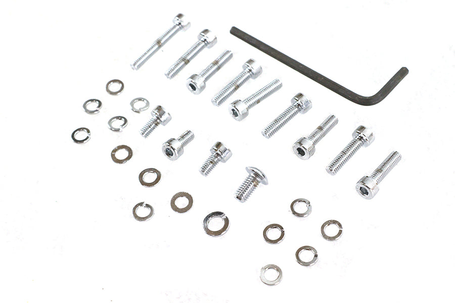 HARLEY Keihin Vergaser CV Schrauben-Kit Chrom passend für 1990-UP FXST, 1990-UP FLST, 1993-2006 FLT, 1