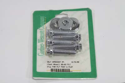 HARLEY Pulley Bolt Kit Chrome fits 1985-1996 FXST, cast wheel 1986-1996 FLST, cast wheel