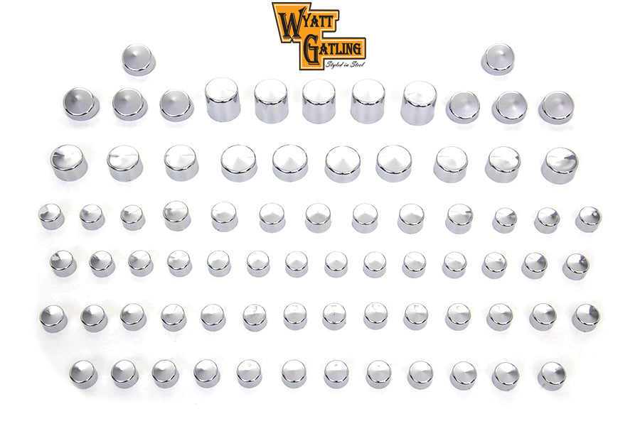 HARLEY Wyatt Gatling Chrome Bolt Cap 76 Piece Cover Kit fits 2006-2017 FXD,