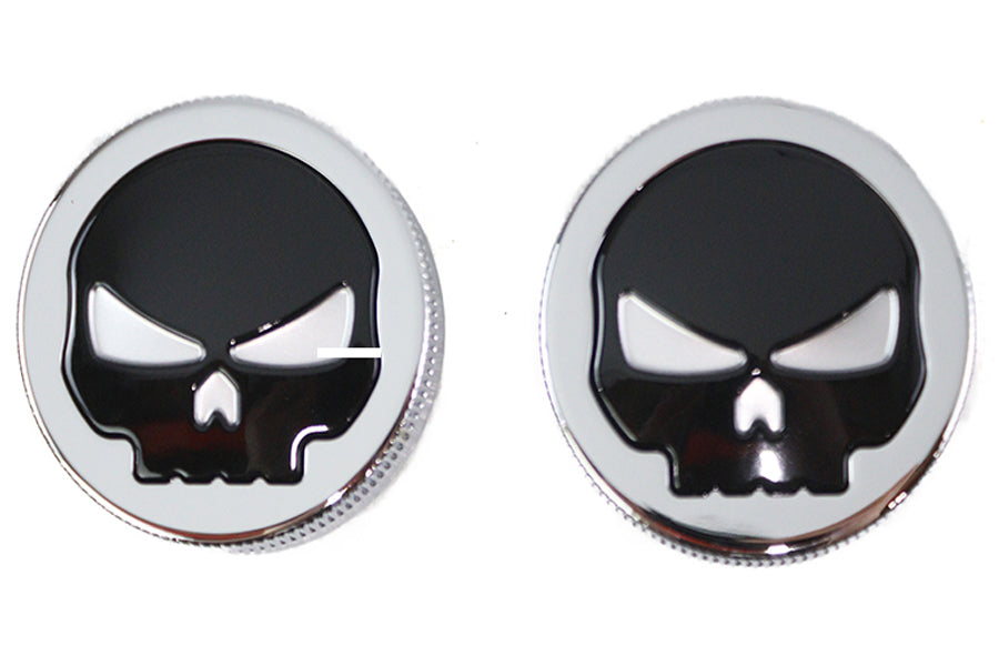 HARLEY Skull Style Tankdeckel-Set, belüftet und unbelüftet, passend für 1965–1983 FL,