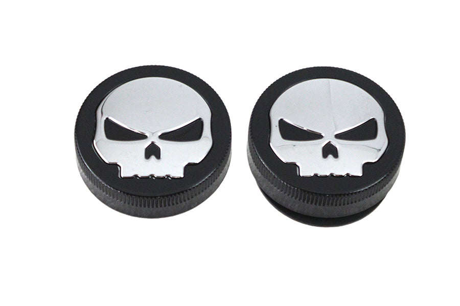 HARLEY Black Skull Style Entlüfteter und unbelüfteter Tankdeckel-Satz Passend für 1965-1983 FL,