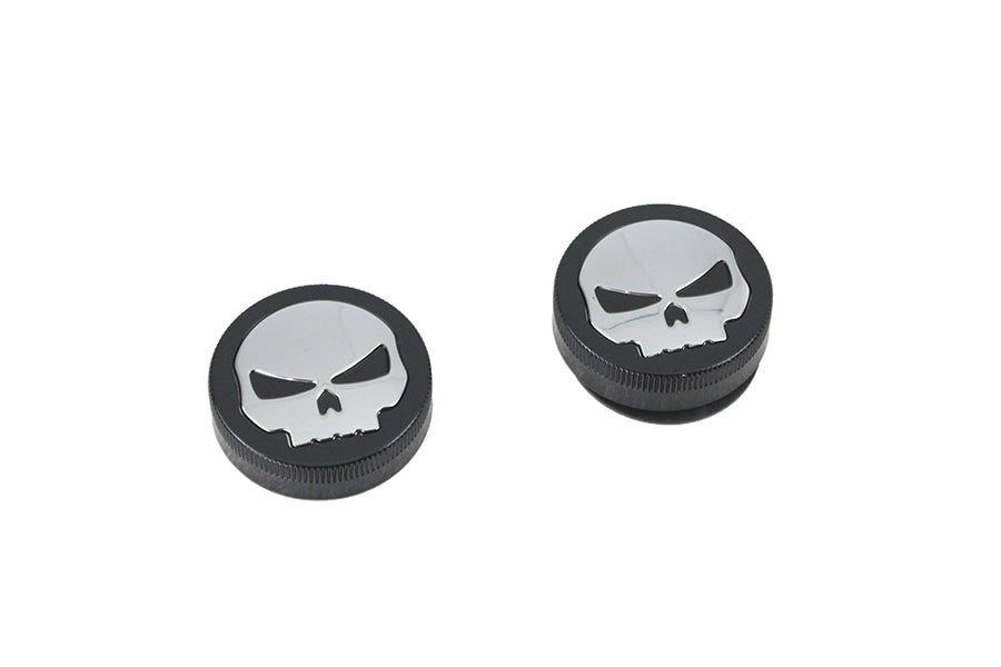 HARLEY Black Skull Style Entlüfteter und unbelüfteter Tankdeckel-Satz Passend für 1965-1983 FL,