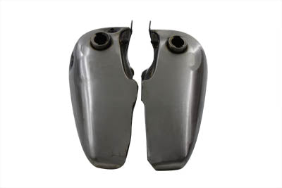 HARLEY Bobbed 5.0 Gallon Gas Tank Set fits FL 1948-1965 Raw Steel