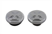 HARLEY Tankdeckel-Set, Maltese Style, belüftet und unbelüftet, aus Billet-Aluminium, passend für 2000–2017 FXST, 2000–2017 FLST,