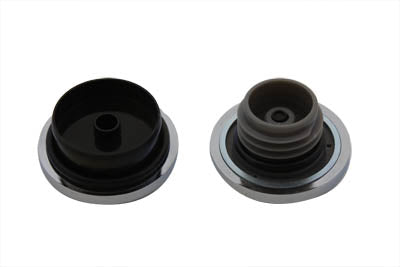 HARLEY Tankdeckel-Set, Maltese Style, belüftet und unbelüftet, aus Billet-Aluminium, passend für 2000–2017 FXST, 2000–2017 FLST,