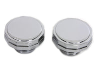 HARLEY Gas Cap Set, verchromt, Sechskant-Stil, belüftet und unbelüftet, passend für 1996–1999 FXST, 1996–1999 FLST,