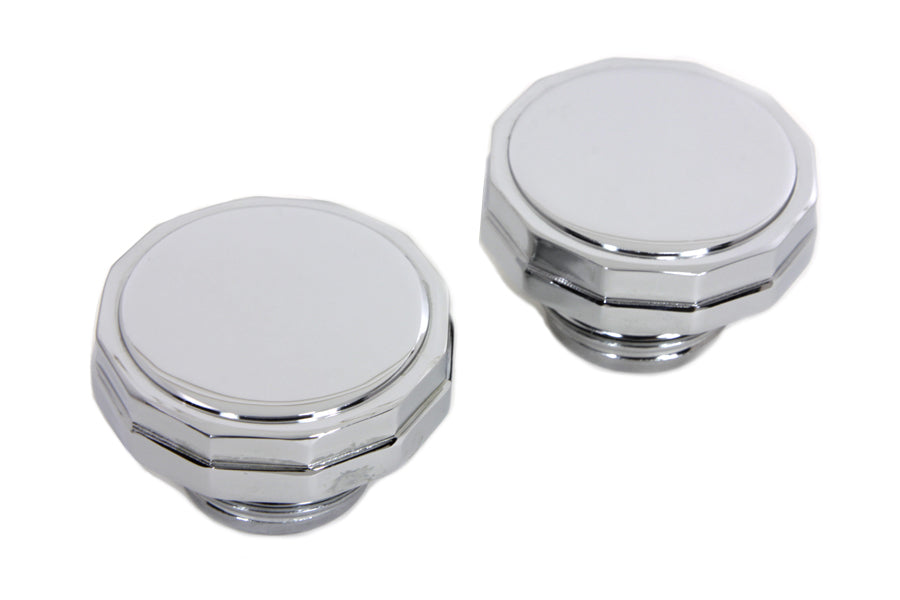 HARLEY Gas Cap Set, verchromt, Sechskant-Stil, belüftet und unbelüftet, passend für 1996–1999 FXST, 1996–1999 FLST,