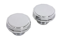 HARLEY Gas Cap Set, verchromt, Sechskant-Stil, belüftet und unbelüftet, passend für 1996–1999 FXST, 1996–1999 FLST,