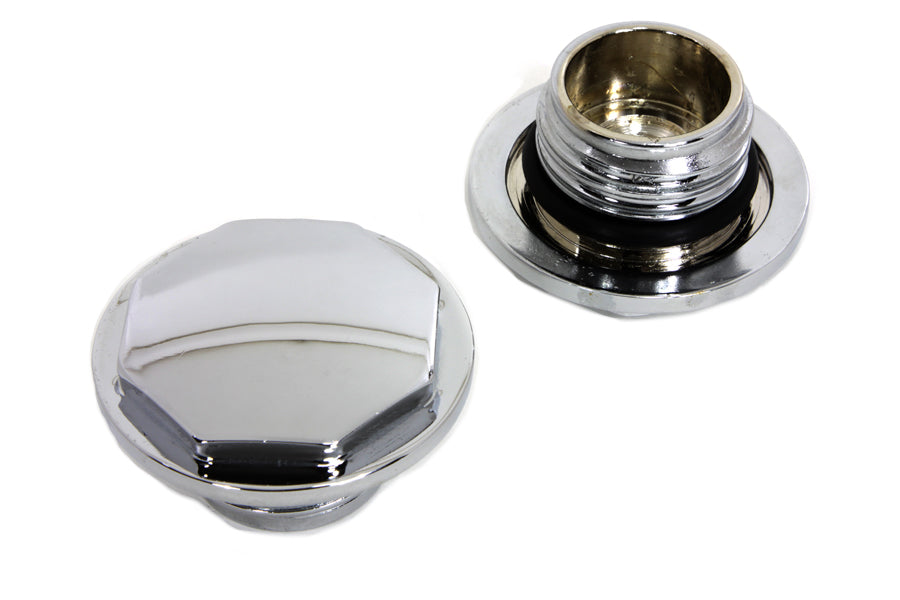HARLEY Chrom-Sechskant-Tankdeckel-Set, belüftet und unbelüftet, passt für 1996–1999 FXST, 1996–1999
