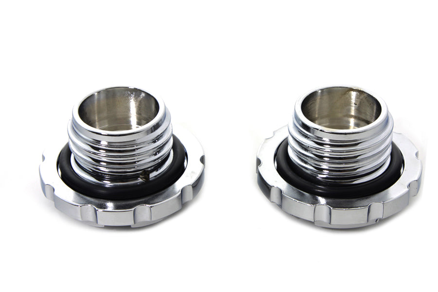 HARLEY Chrom Techno Style belüfteter und unbelüfteter Tankdeckel Satz passend für 1996-1999 FXST, 1996-1999 FLST,