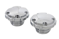 HARLEY Chrom Techno Style belüfteter und unbelüfteter Tankdeckel Satz passend für 1996-1999 FXST, 1996-1999 FLST,