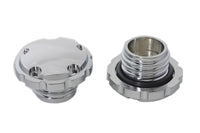 HARLEY Chrom Techno Style belüfteter und unbelüfteter Tankdeckel Satz passend für 1996-1999 FXST, 1996-1999 FLST,