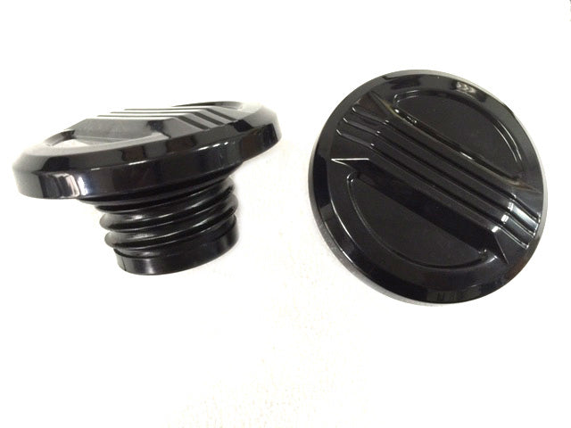 HARLEY Air Flow Tankdeckel-Set Schwarz Passend für 1996-1999 FXST, 1996-1999 FLST,