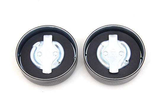 HARLEY Replica Eaton Style Gas Cap Set Vented Black fits 1936-1940 EL,   1941-1964 FL,   1938-1948 UL,