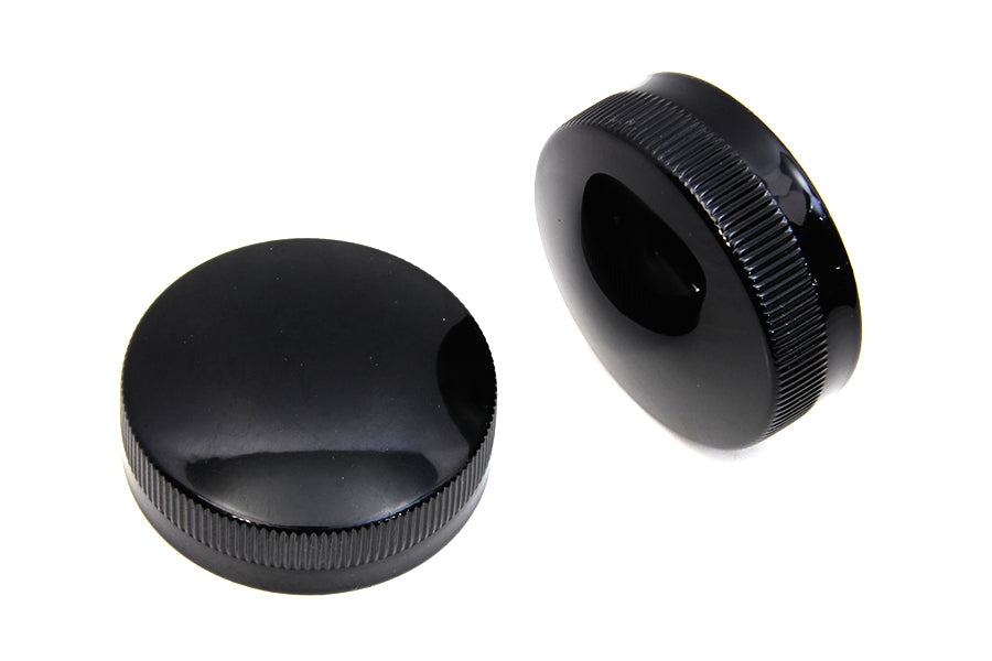 HARLEY Replica Eaton Style Gas Cap Set Vented Black fits 1936-1940 EL,   1941-1964 FL,   1938-1948 UL,