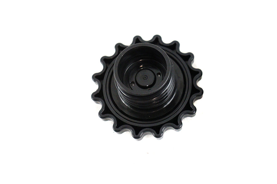 HARLEY Sprocket Gas Cap Vented Black Fits 1996-UP XL,   1996-UP FXST,   1996-UP FLST,   1996-2017 FX