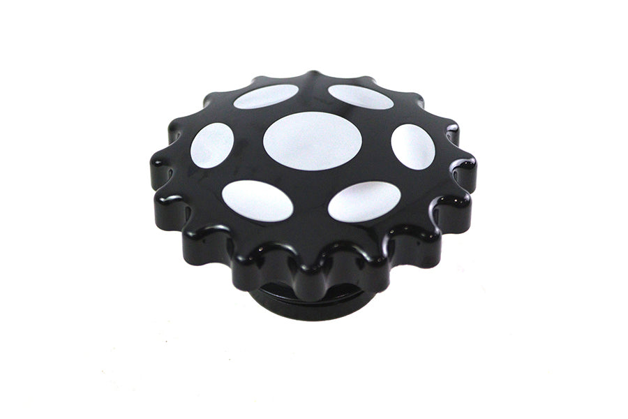 HARLEY Sprocket Tankdeckel belüftet Schwarz Passend für 1983-1984 FXS, 1985-UP FXS, 1983-1984 FL, 1983-1984