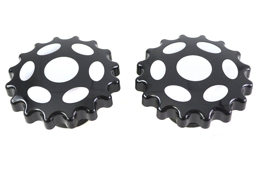 HARLEY Sprocket Tankdeckel belüftet und unbelüftet schwarz passend für 1983-1984 FL, 1984-1984 FXST, 1985-1995