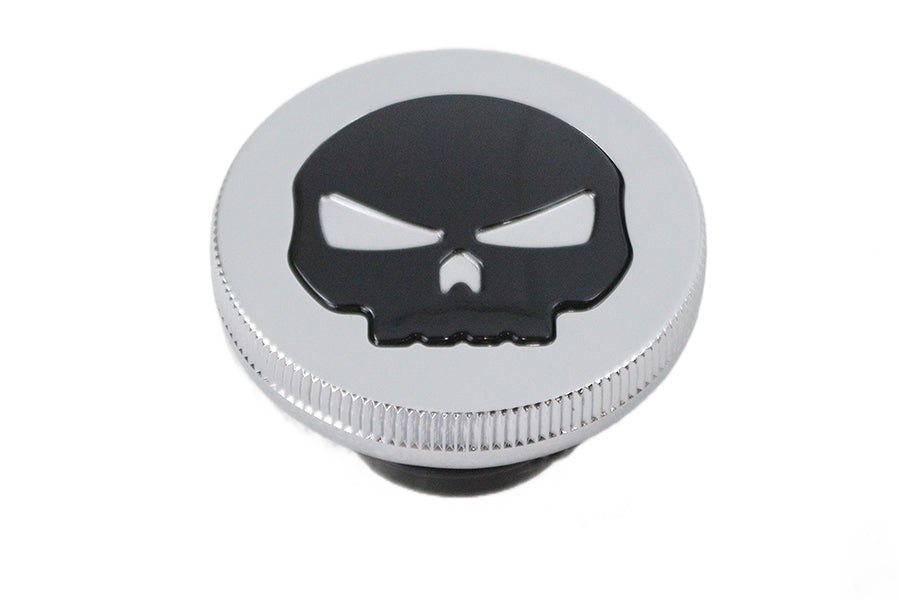 Harley verchromter Totenkopf-Tankdeckel, belüftet, passend für 1984–1995 FL, 1984–1995 FXST, 1984–1995 FLST,