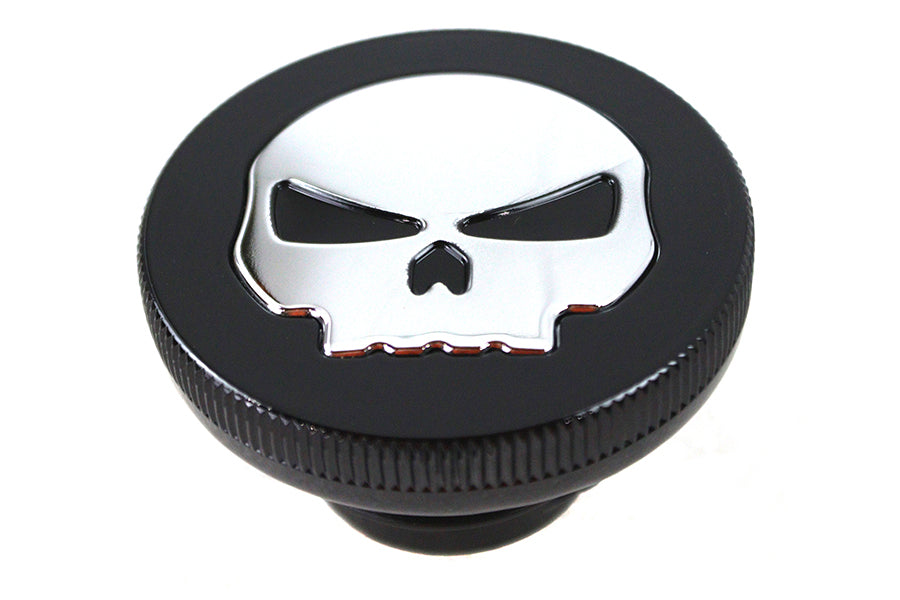 HARLEY Black Skull Style Entlüfteter Tankdeckel Passend für 1984-1995 FL, 1984-1995 FXST, 1984-1995 FLST,